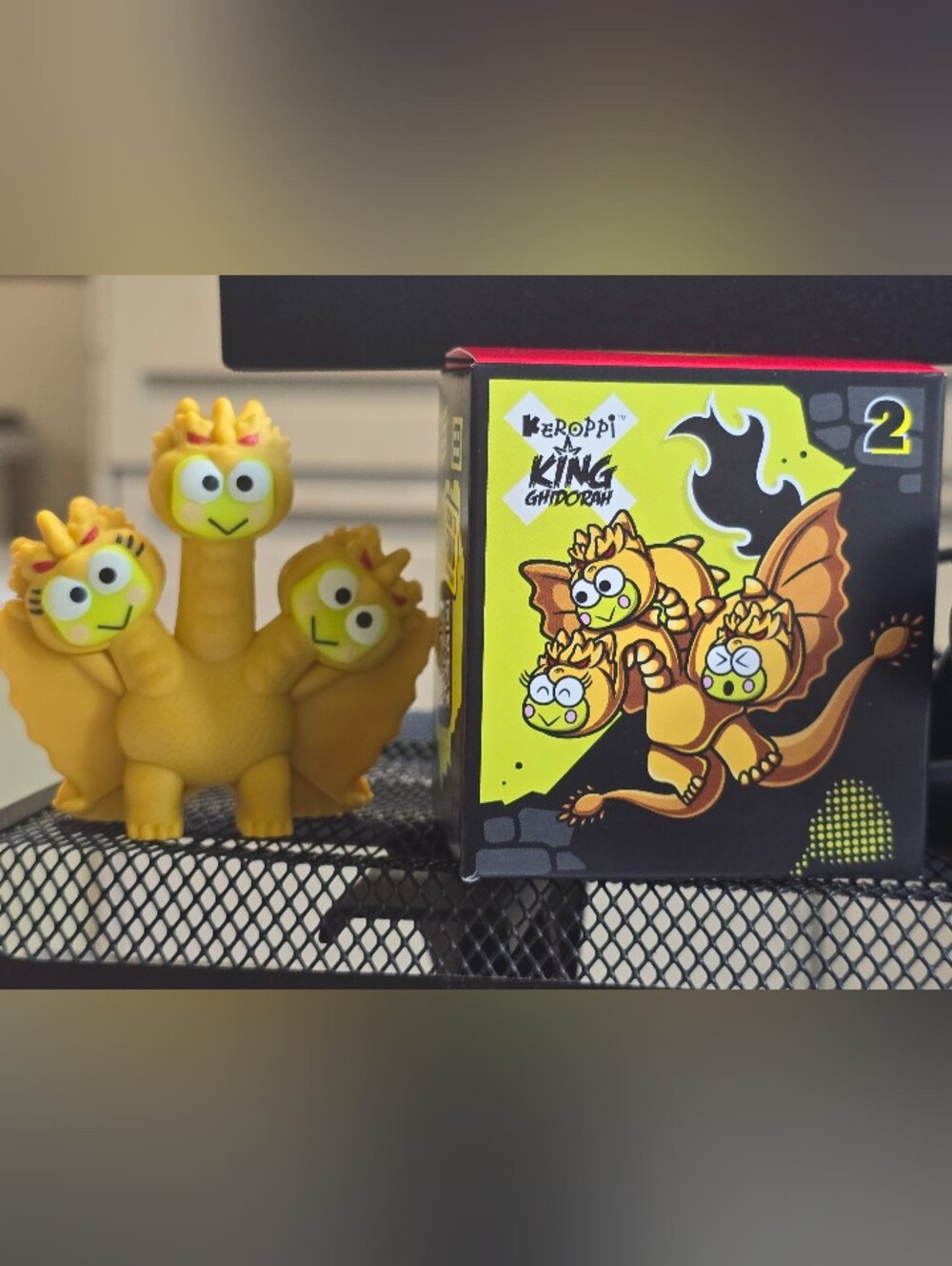hello kitty x godzilla mcdonalds figure keroppi as king ghidorah